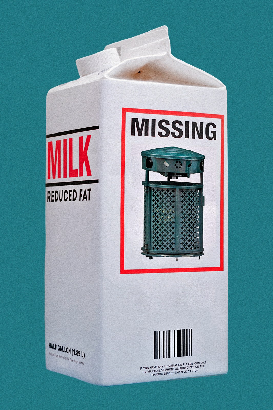 A photo illustration of a milk carton.