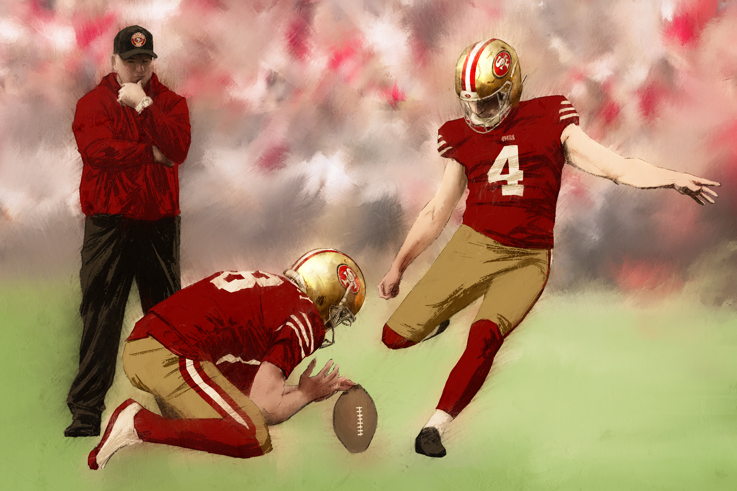 An illustration of football players