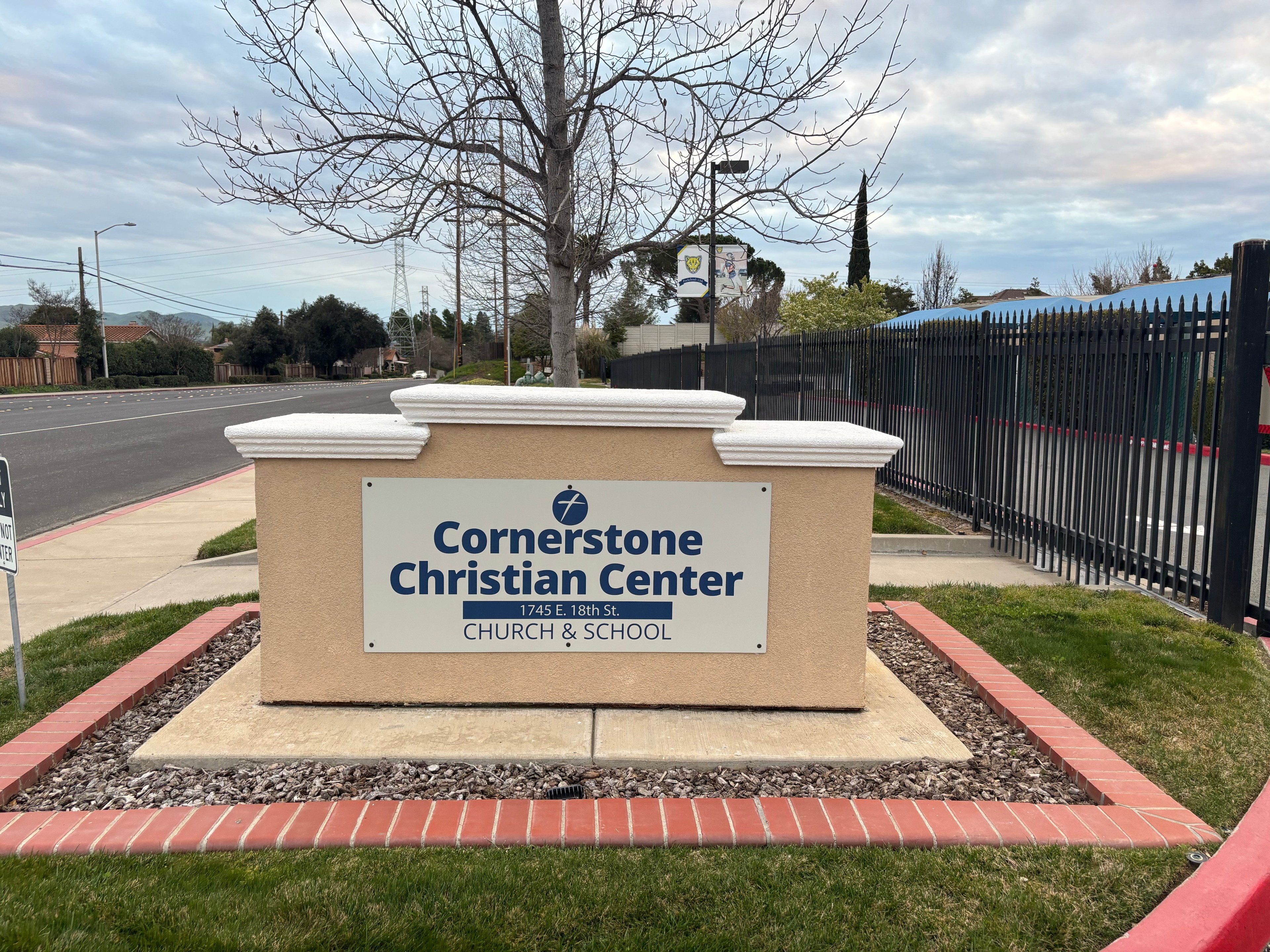 A sign made of stone