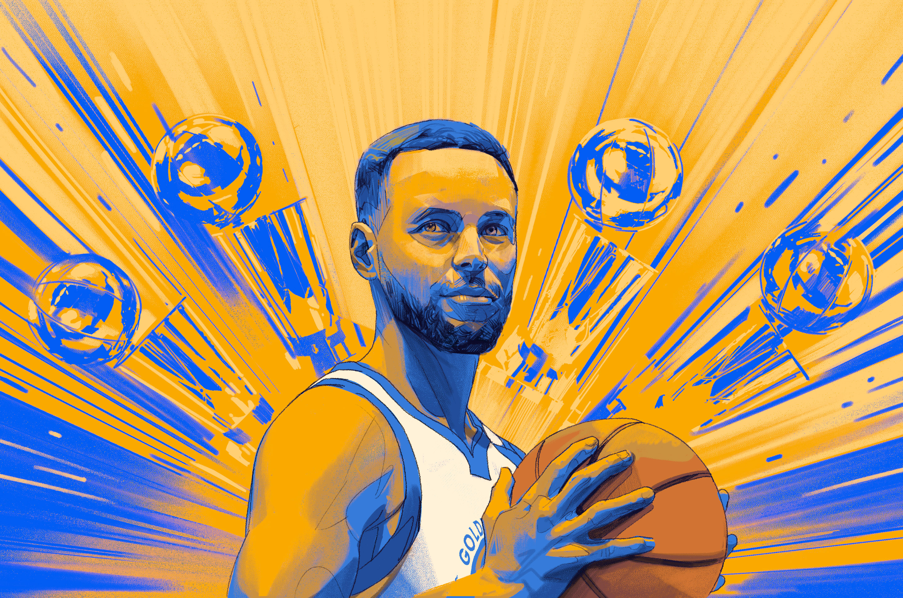 An illustration of a basketball player