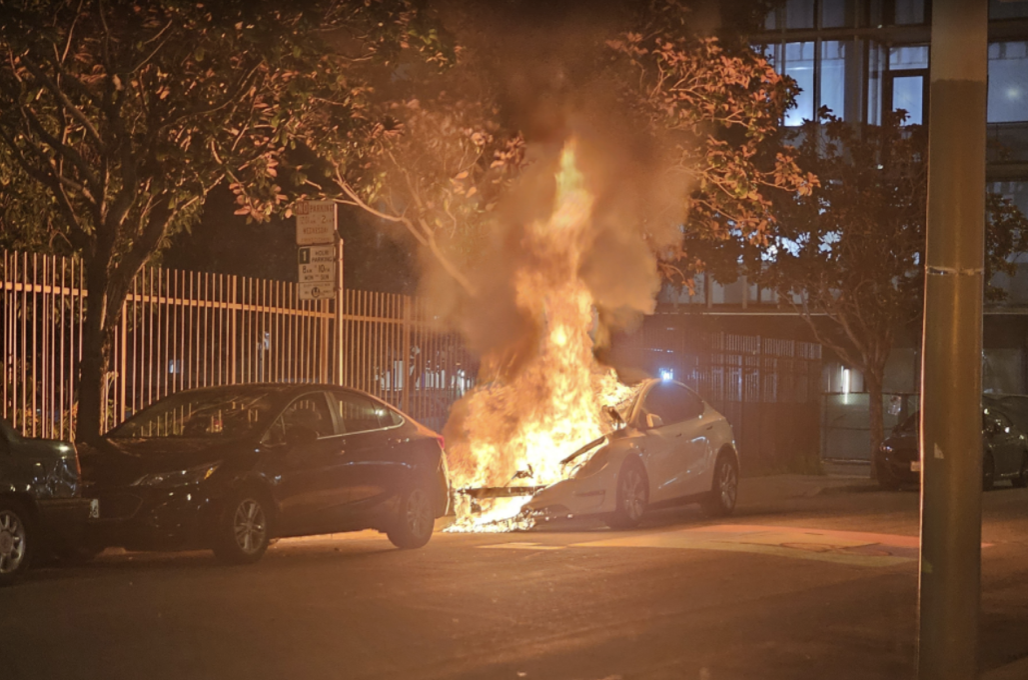 A car in flames