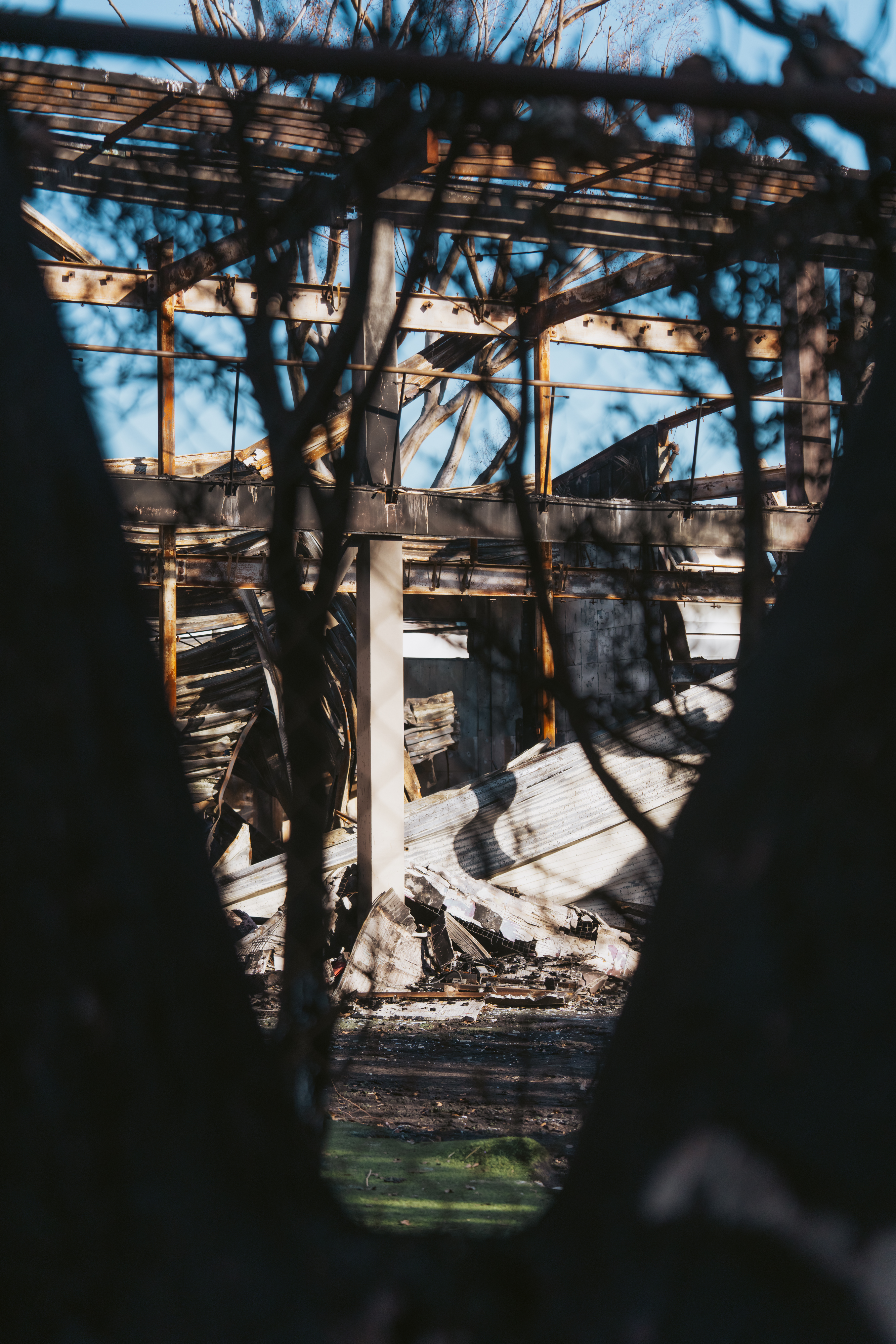 Village School’s burned down campus is seen in Pacific Palisades in Los Angeles on Thursday, Feb. 20, 2025.