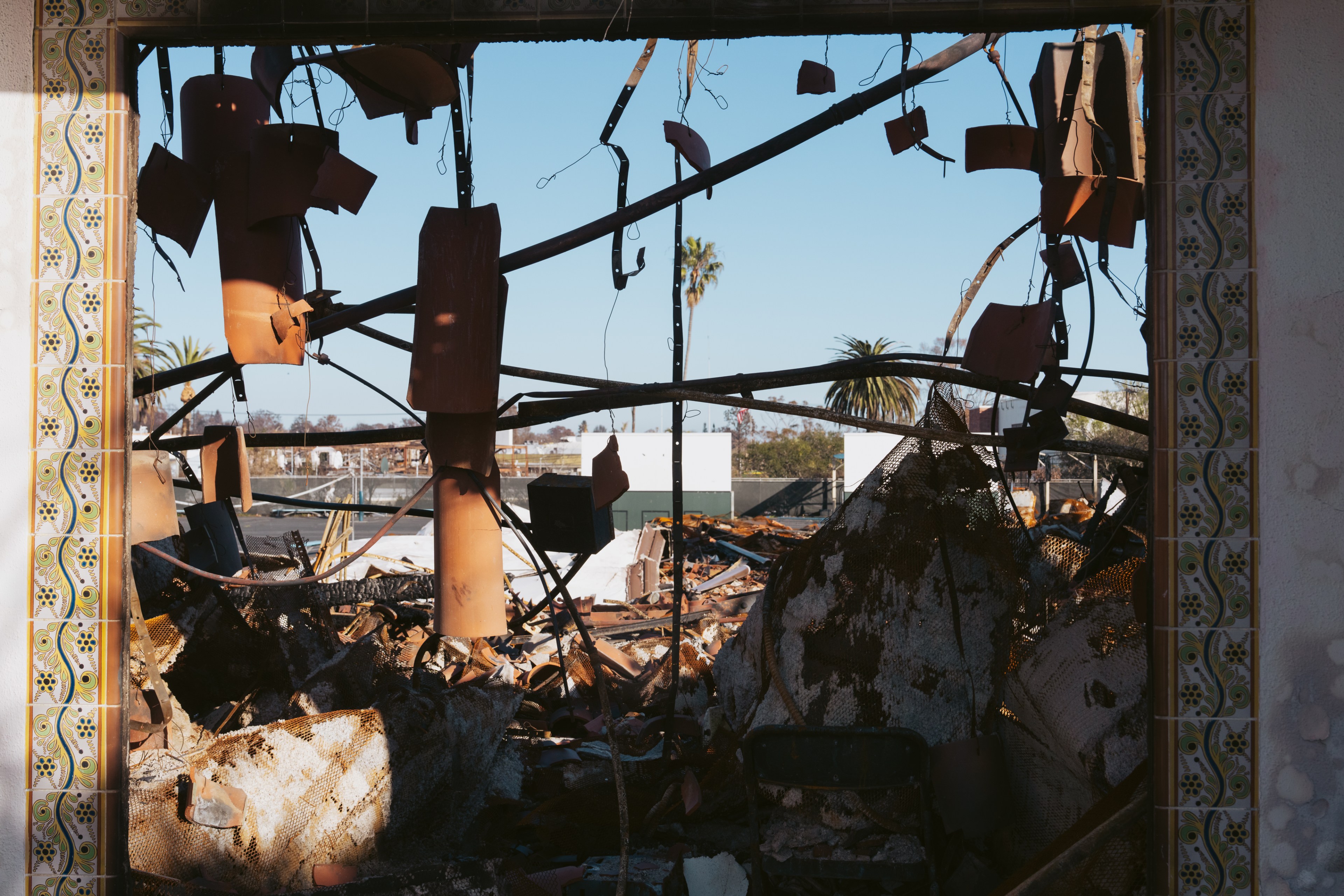 Palisades Elementary Charter School’s burned down campus is seen in Pacific Palisades in Los Angeles on Thursday, Feb. 20, 2025.   Since losing their campus in the Palisades fire, the school was co-located with Brentwood Science Magnet Elementary.