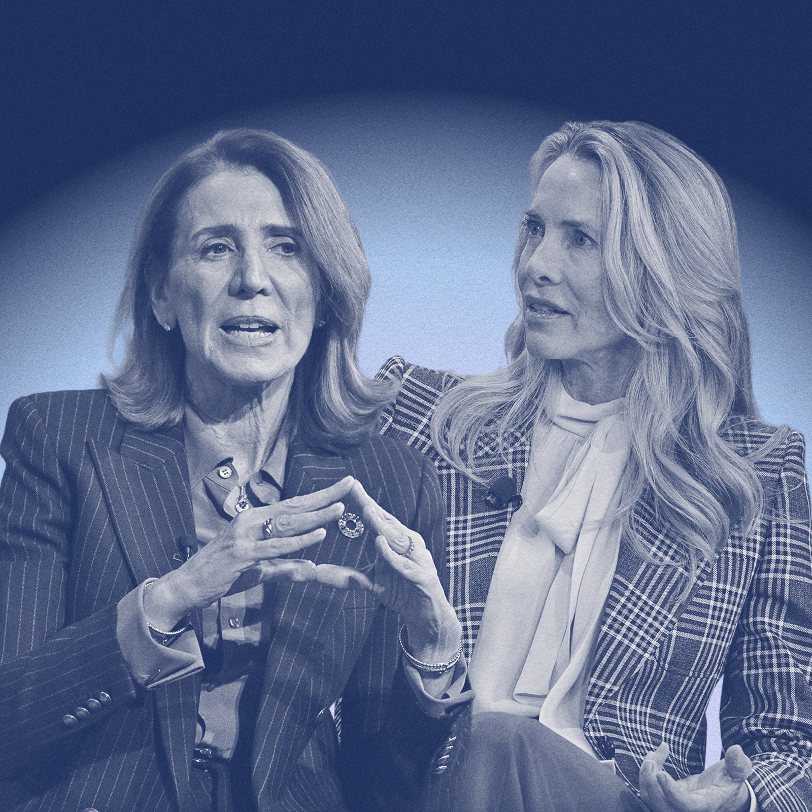 A photo collage of 2 business women in suits