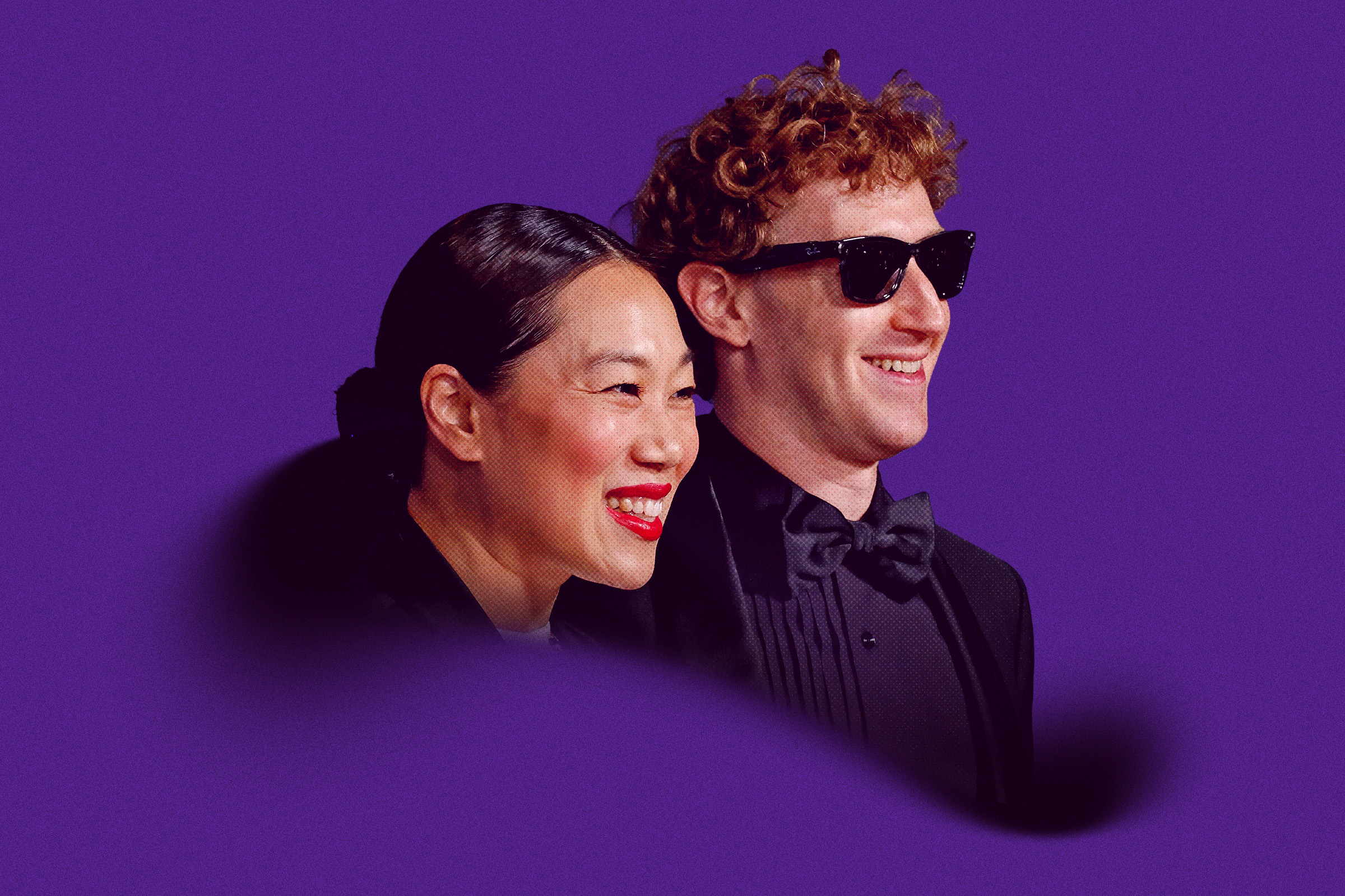 A woman and a man wearing glasses