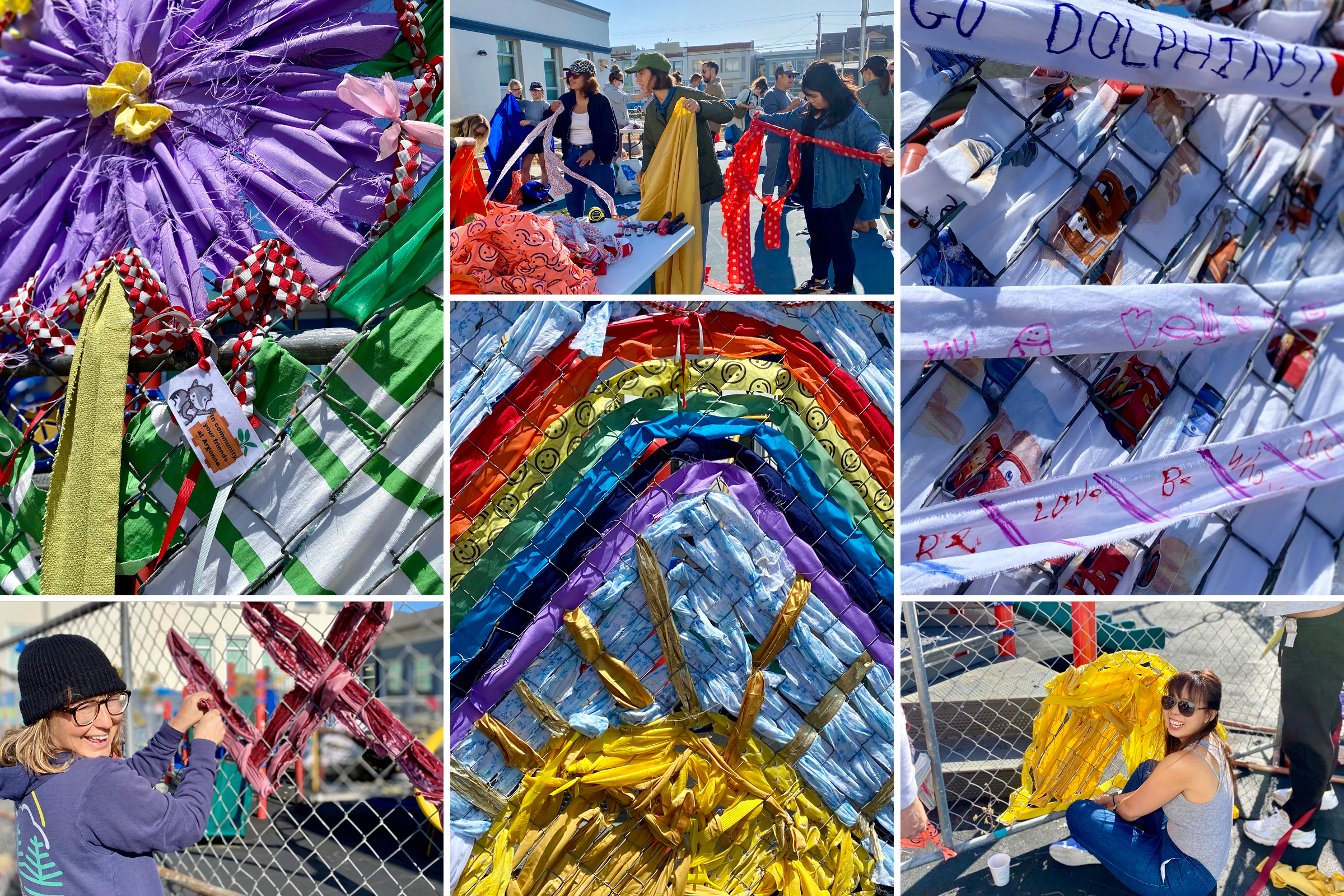 A collage of photos depicting a community event.