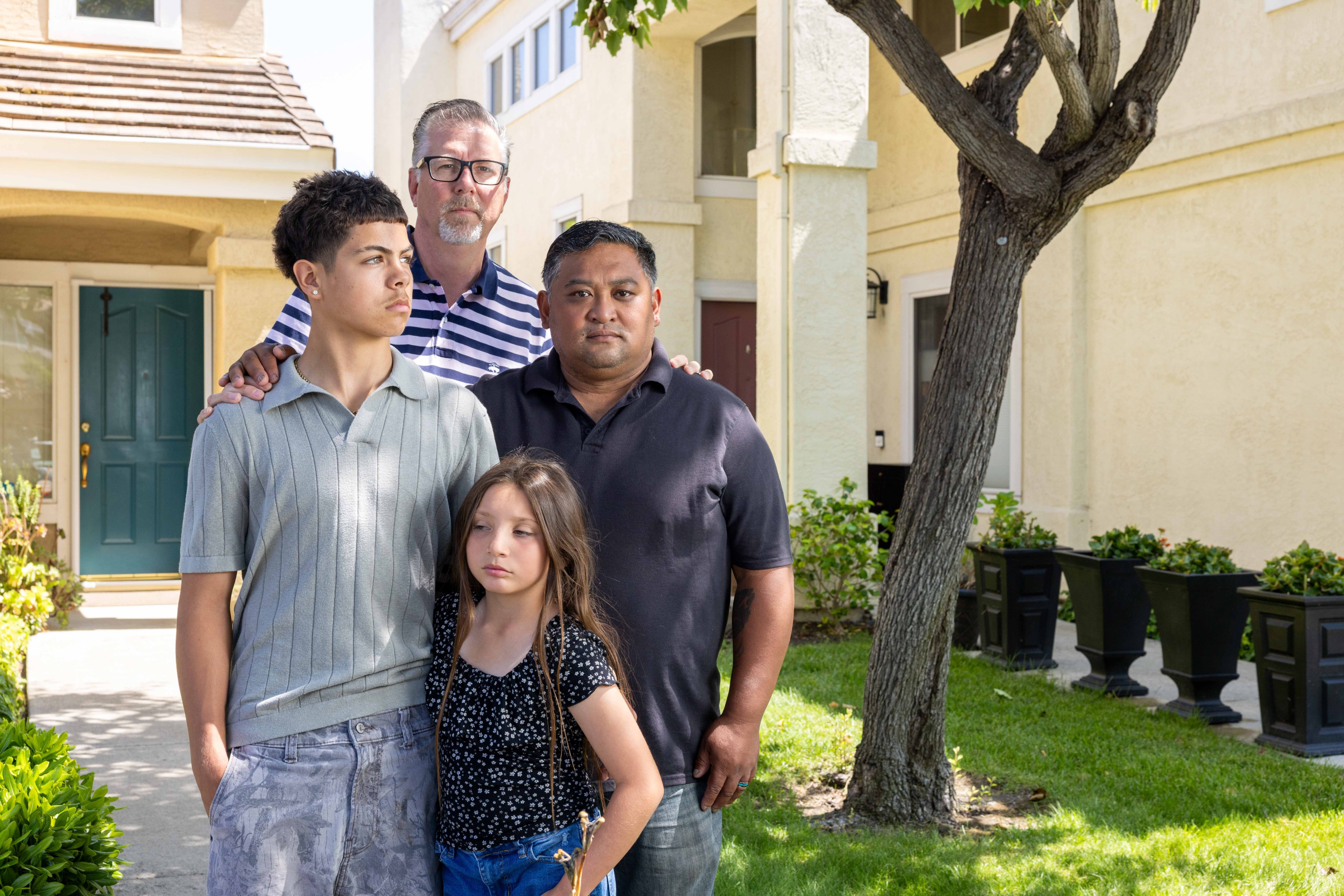 Degala-Burnett family poses for portrait