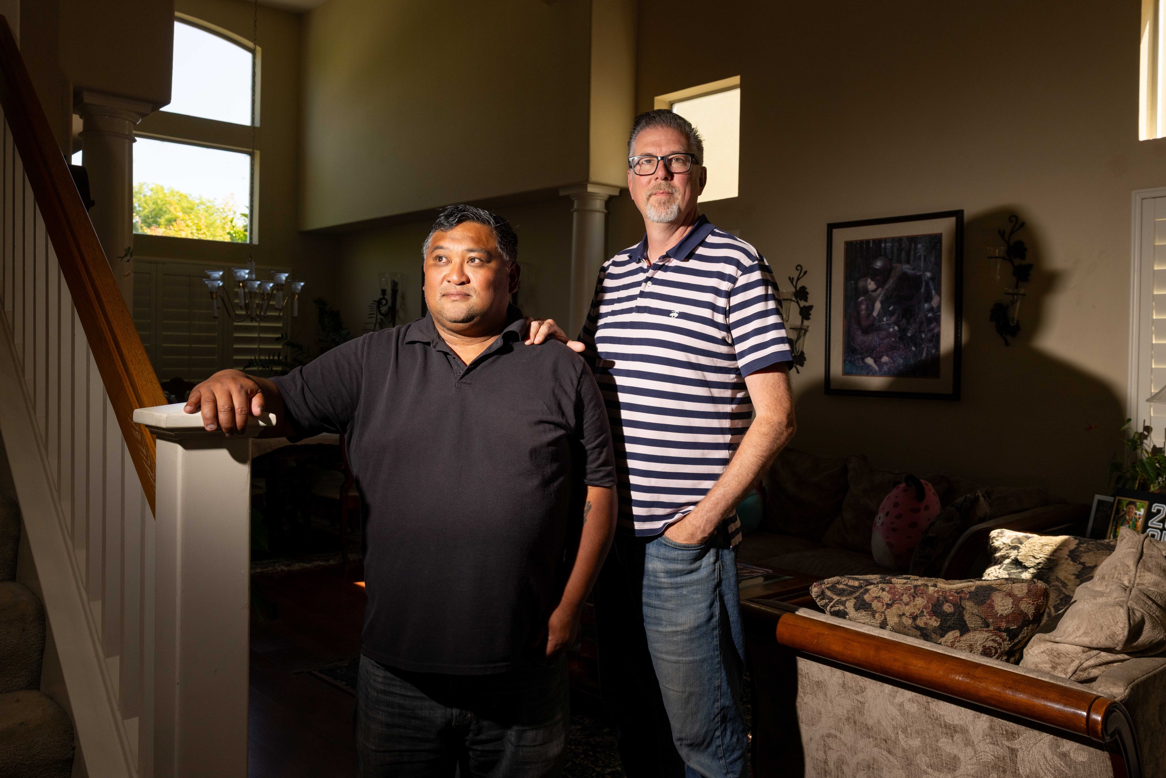 Degala and Burnett pose for portait